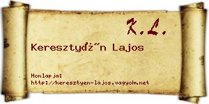 Keresztyén Lajos névjegykártya